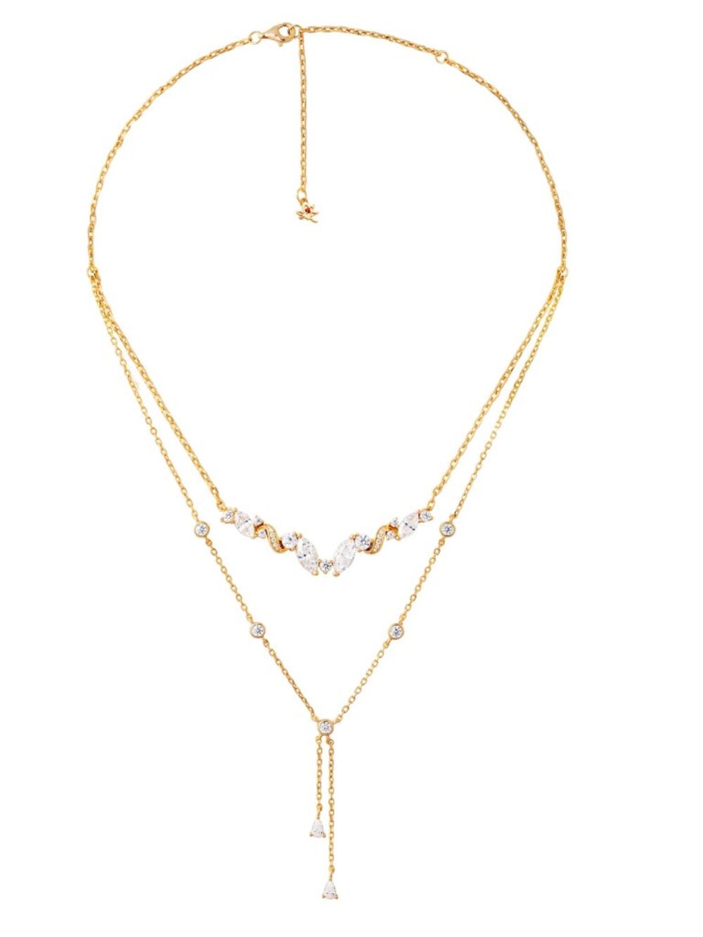 Draped in Gold Layered Necklace 18k gold double layered unique design luxury